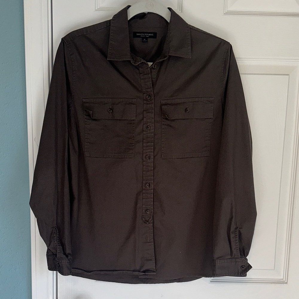 Banana Republic Women's Dillon Shirt Stretch Long Sleeve Size M